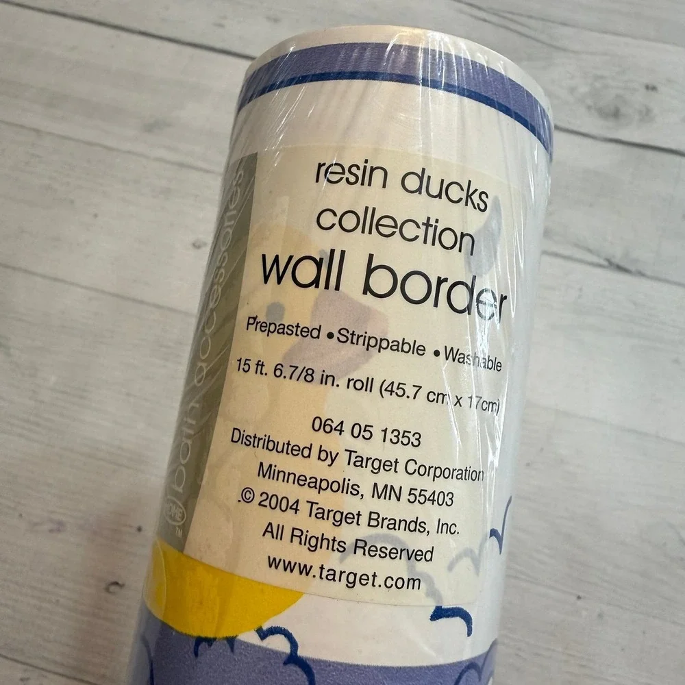 Bath accessories Target 2004 resin duck wallpaper border 15ft one roll NEW